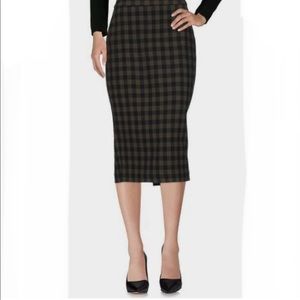 Plaid Sexy Long Fitted Pencil Skirt Juniors size 7 EUC vintage